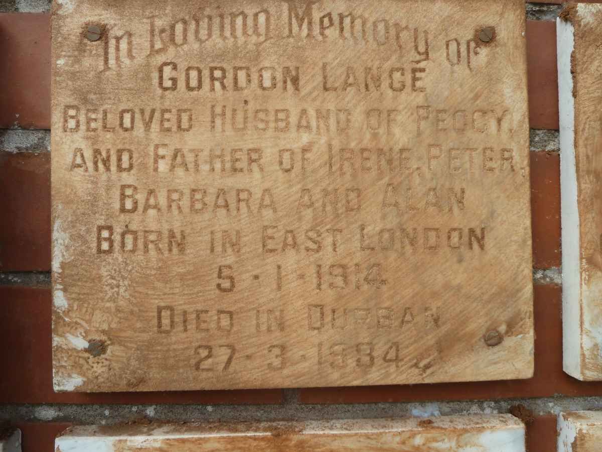 LANGE Gordon 1914-1984