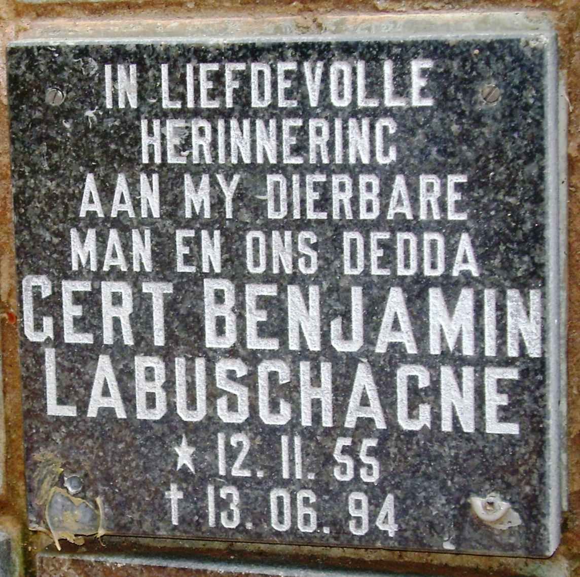 LABUSCHAGNE Gert Benjamin 1955-1994