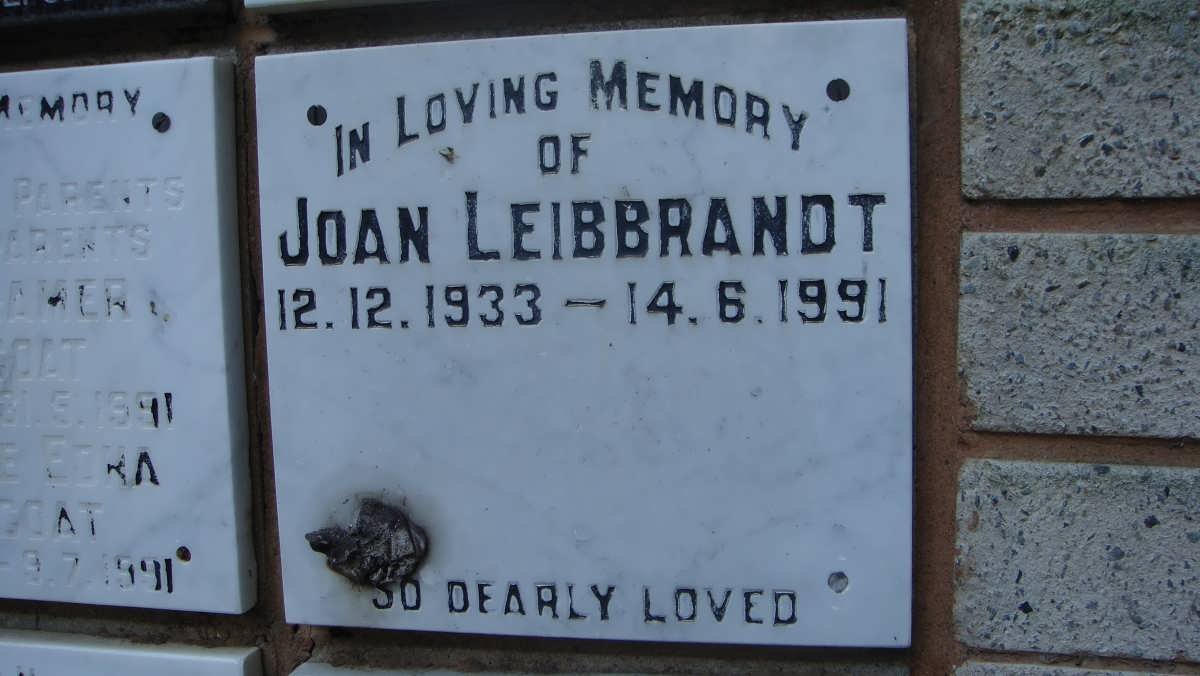 LEIBBRANDT Joan 1933-1991
