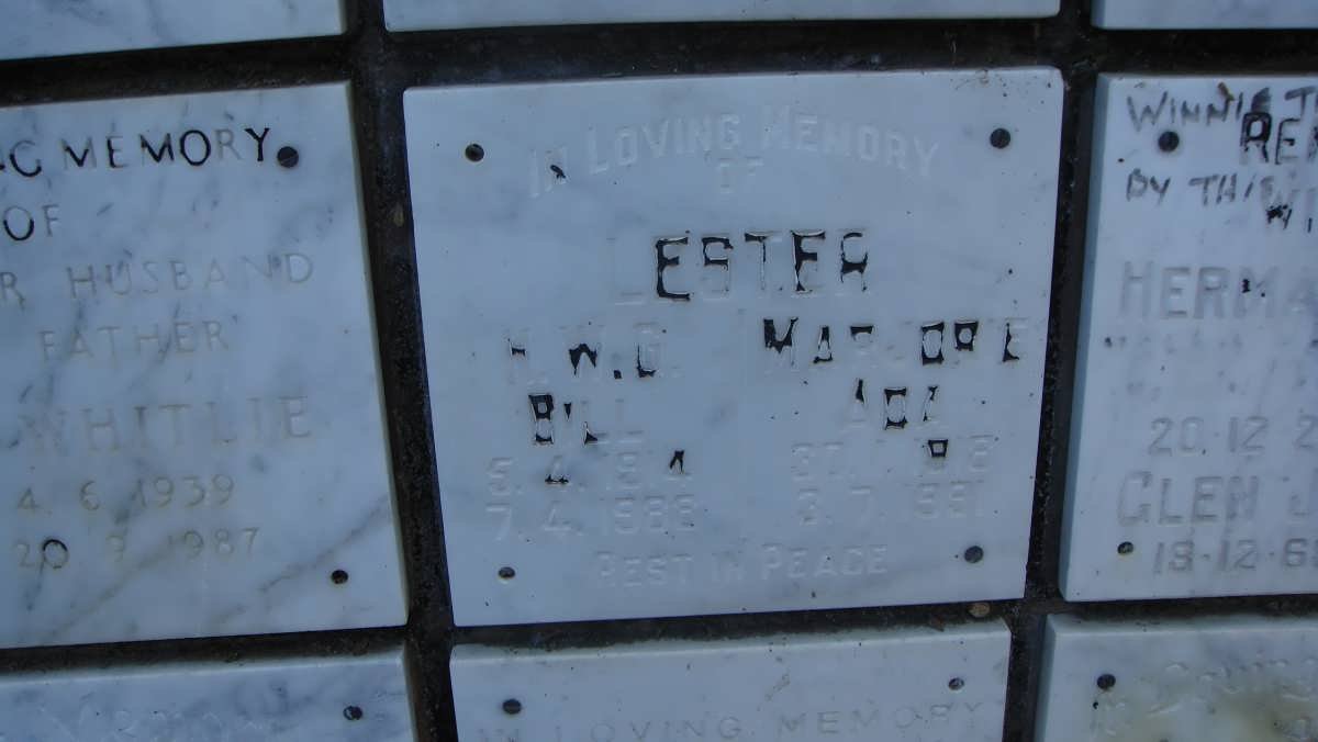 LESTER H.W.G. 1914-1988 &amp; Marjorie 1918-1991