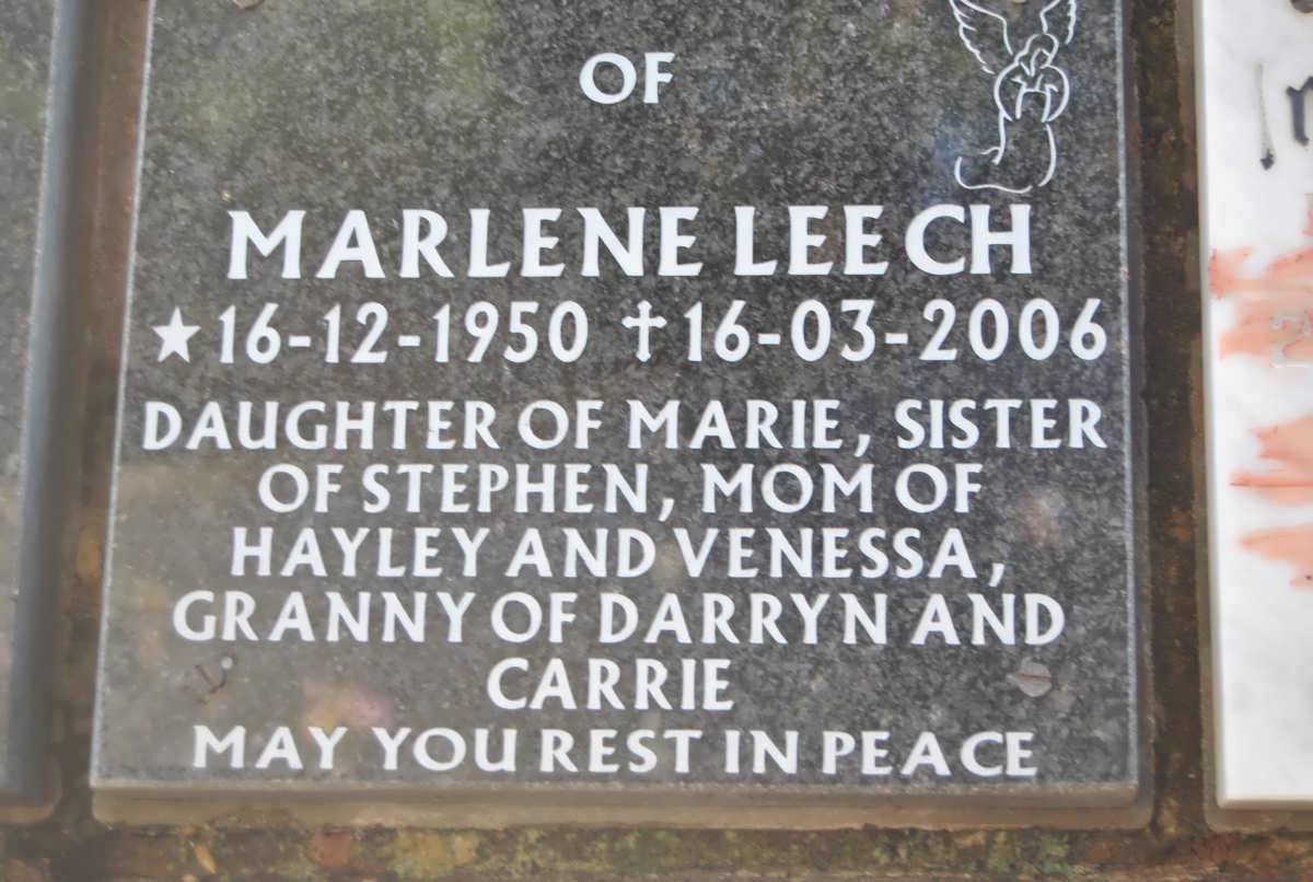 LEECH Marlene 1950-2006