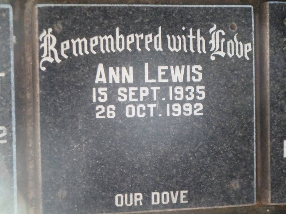 LEWIS Ann 1935-1992