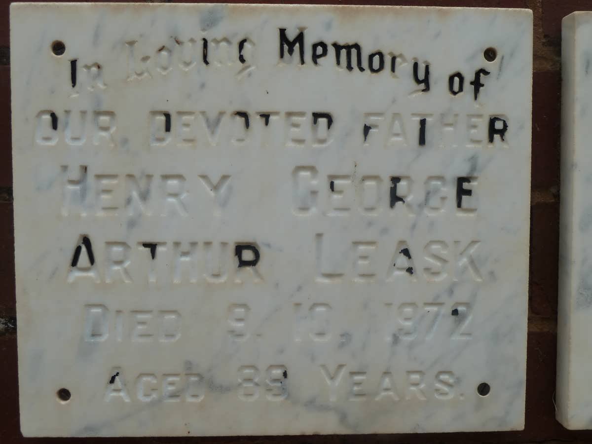 LEASK Henry George Arthur -1972