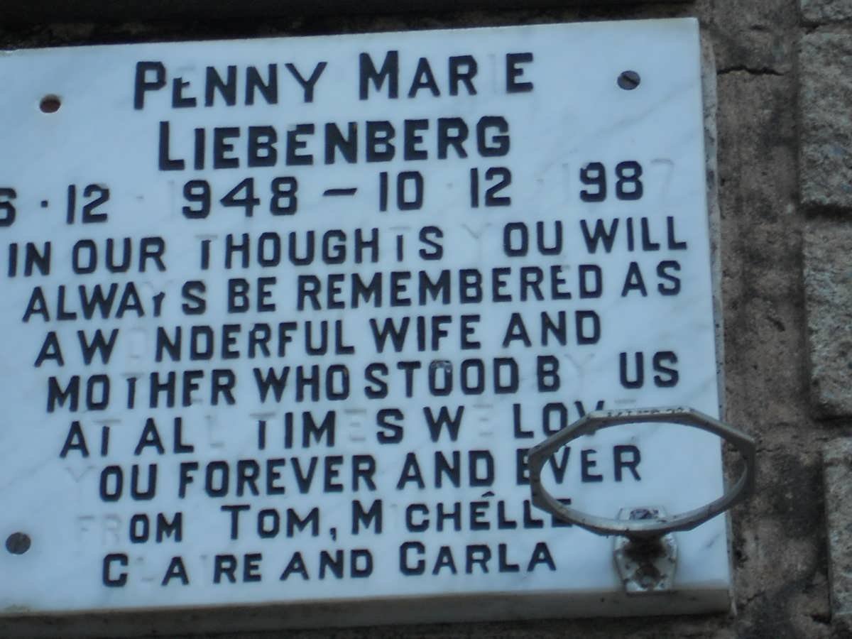 LIEBENBERG Penny Marie 1948-1987