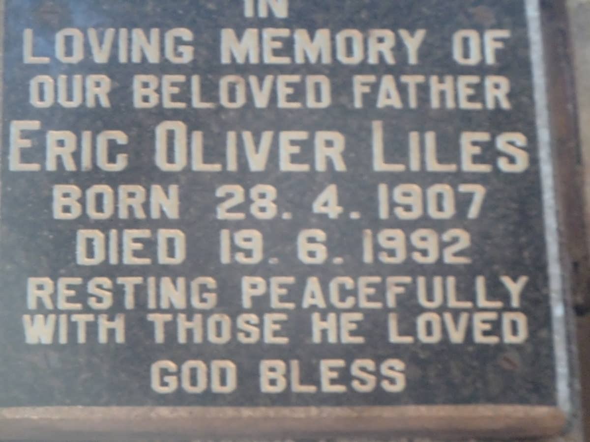LILES Eric Oliver 1907-1992