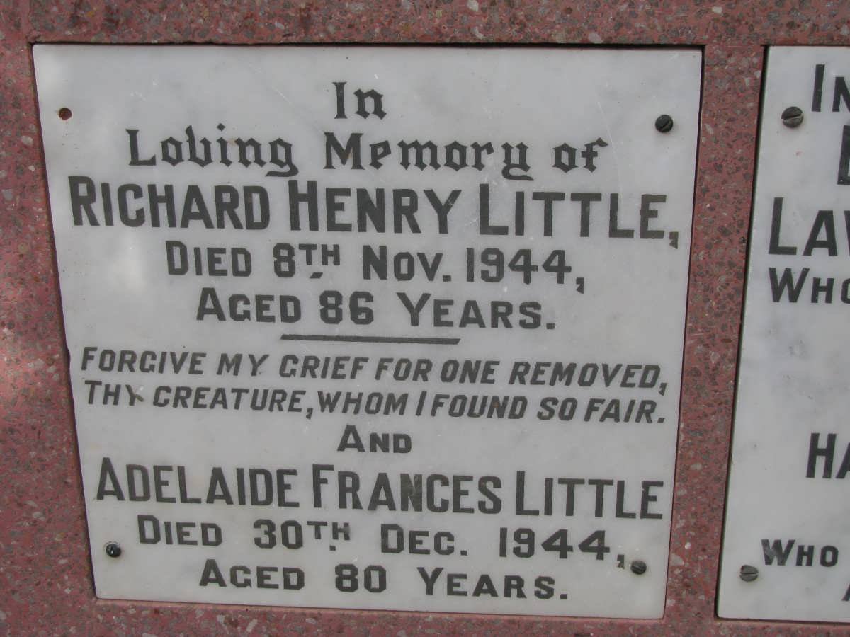 LITTLE Richard Henry -1944 &amp; Adelaide Frances -1944
