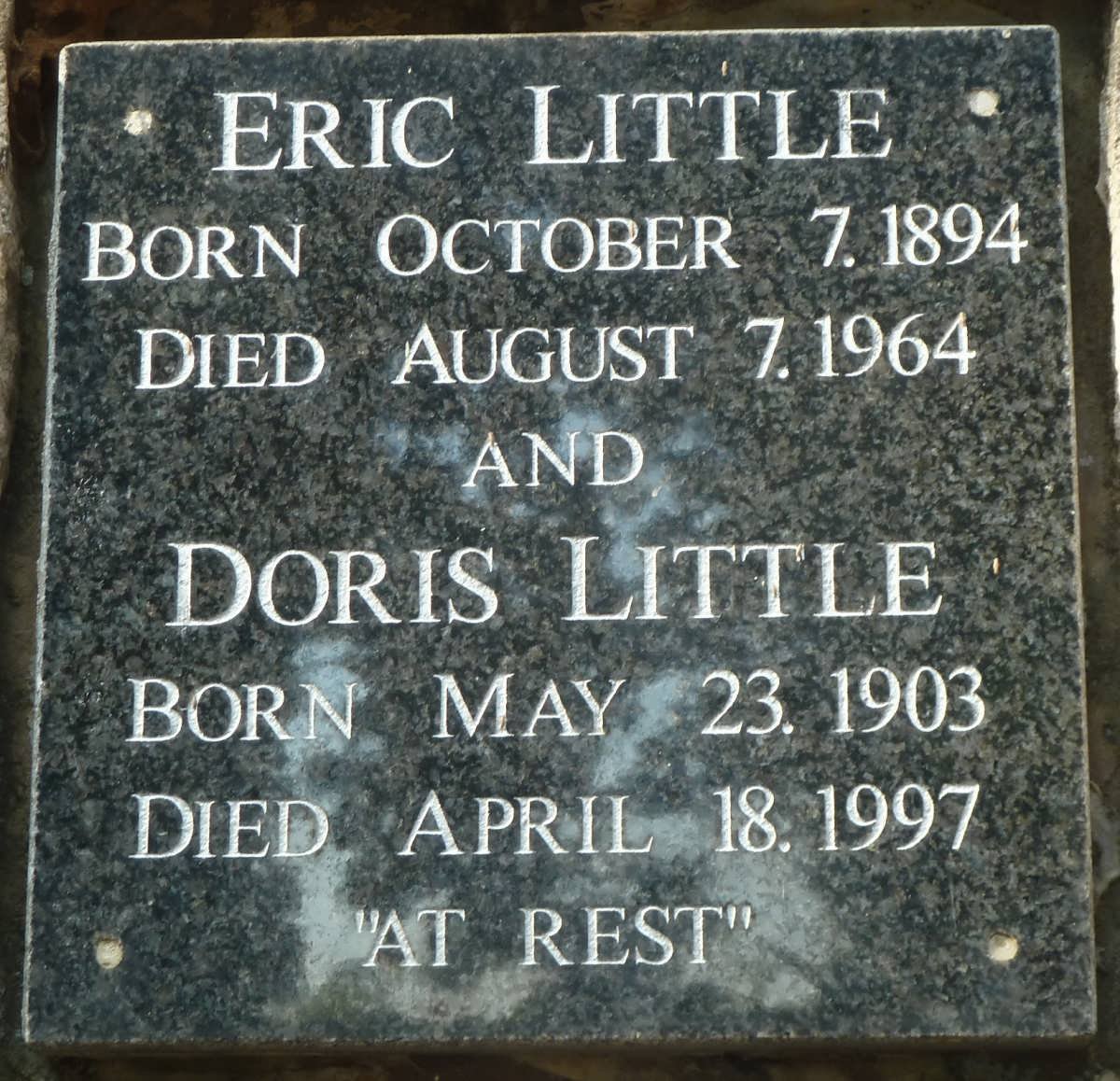 LITTLE Eric 1894-1964 &amp; Doris 1903-1997