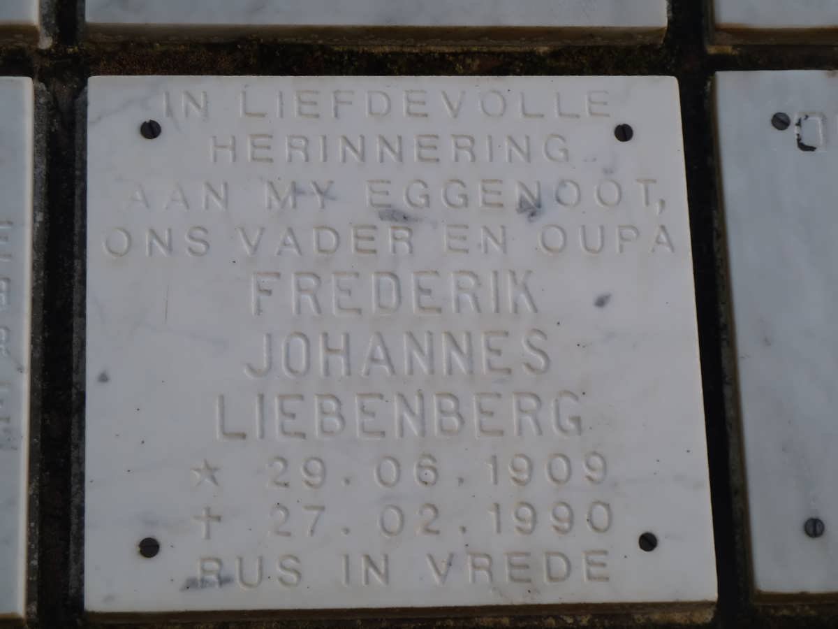 LIEBENBERG Frederik Johannes 1909-1990