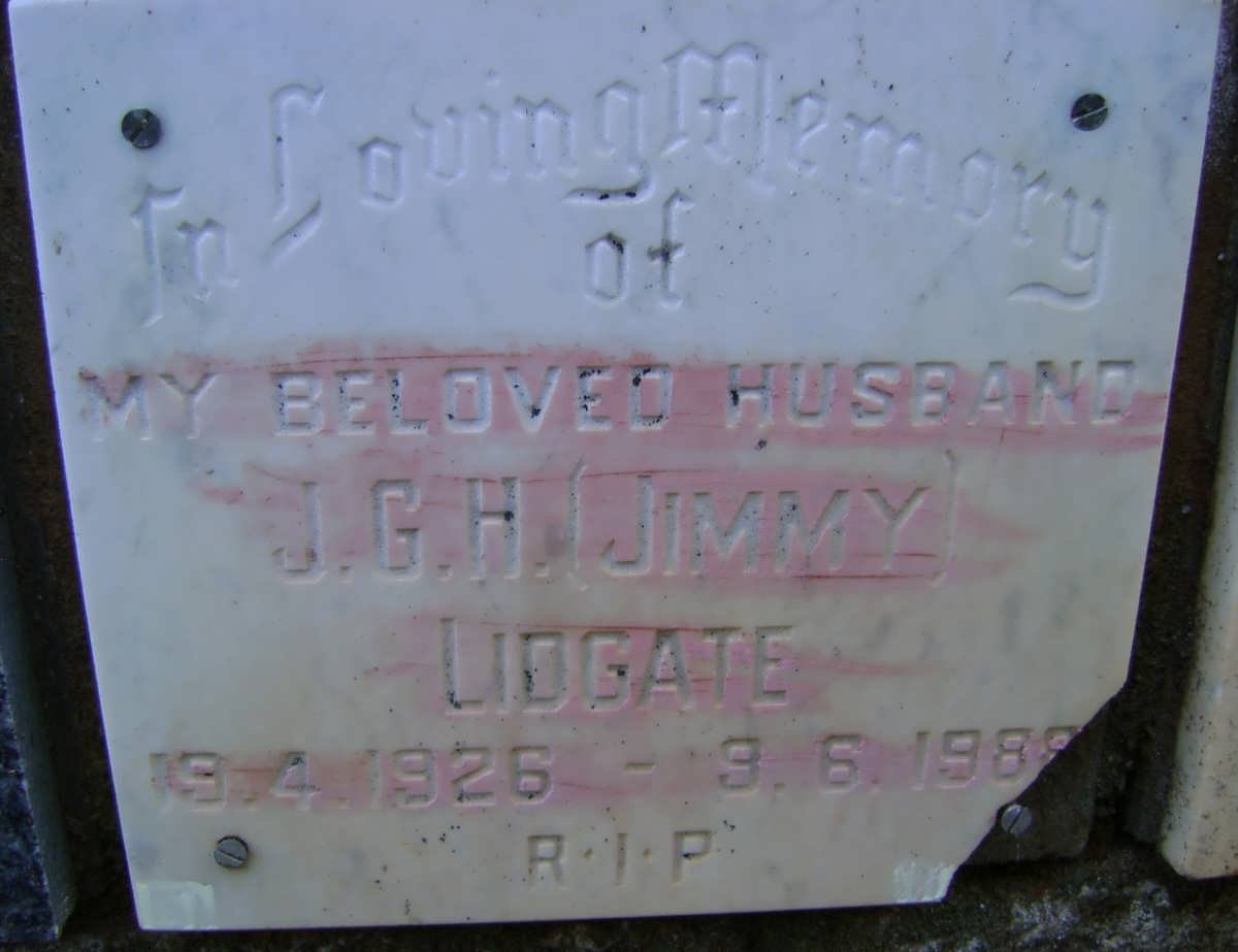 LIDGATE J.G.H. 1926-1988