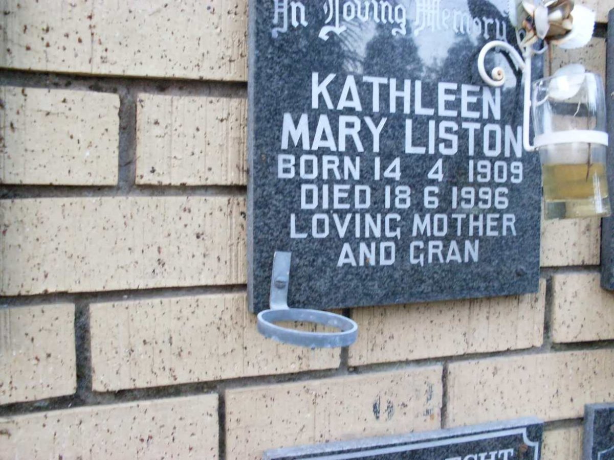 LISTON Kathleen Mary 1909-1996