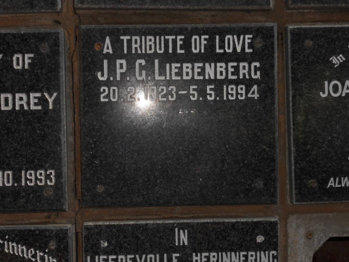 LIEBENBERG J.P.G. 1923-1994
