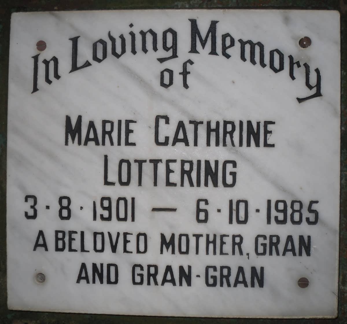 LOTTERING Marie Cathrine 1901-1985
