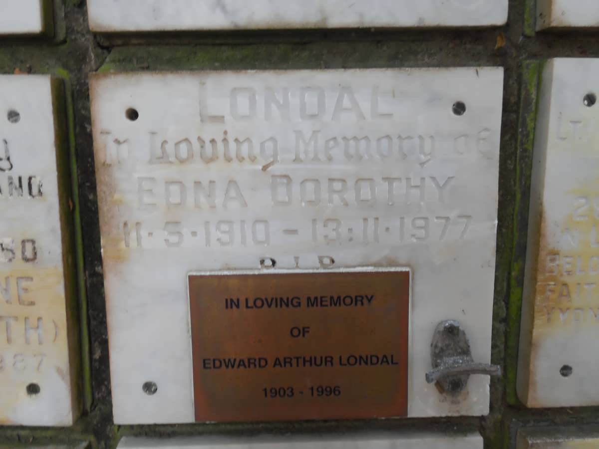 LONDAL Edward Arthur 1903-1996 &amp; Edna Dorothy 1910-1977