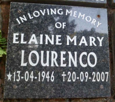 LOURENCO Elaine Mary 1946-2007