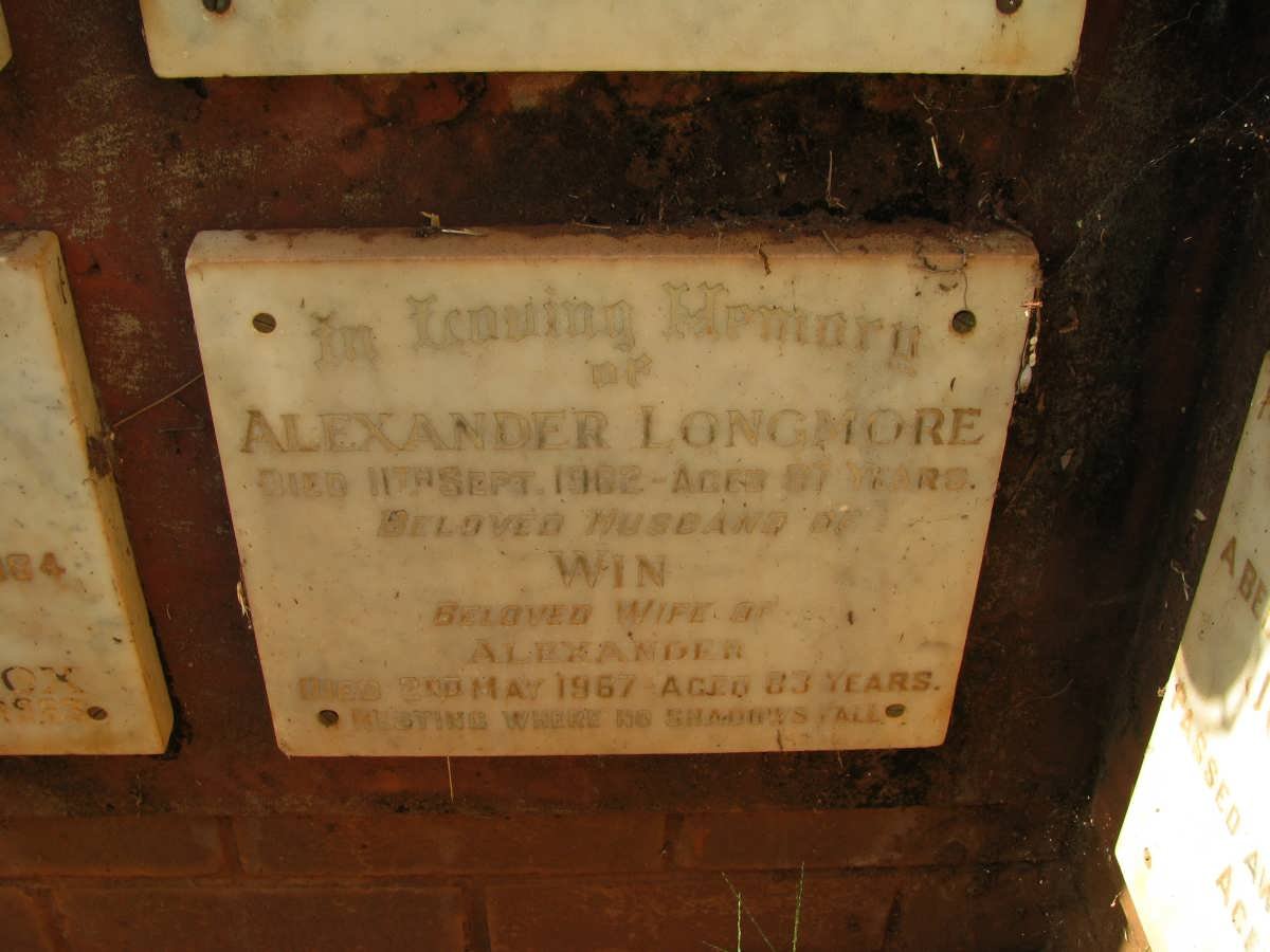 LONGMORE Alexander -1962 &amp; Win -1967