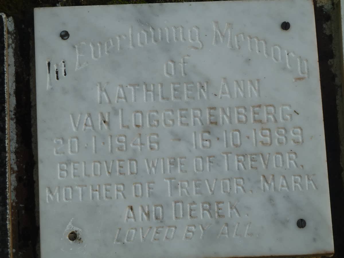LOGGERENBERG Kathleen Ann, van 1946-1989