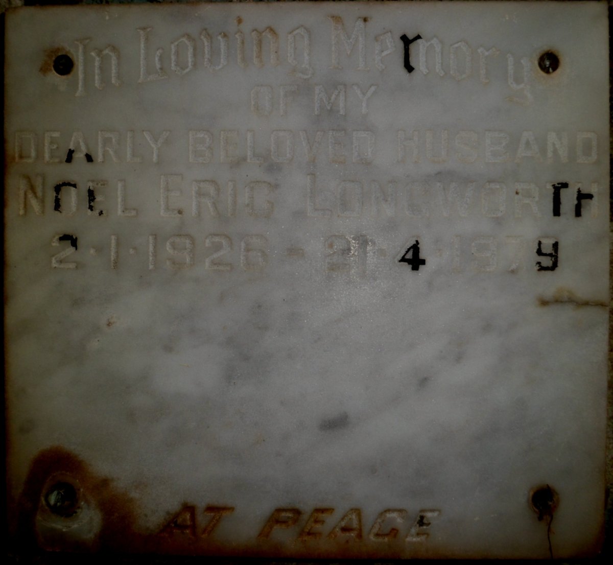 LONGWORTH Noel Eric 1926-1979