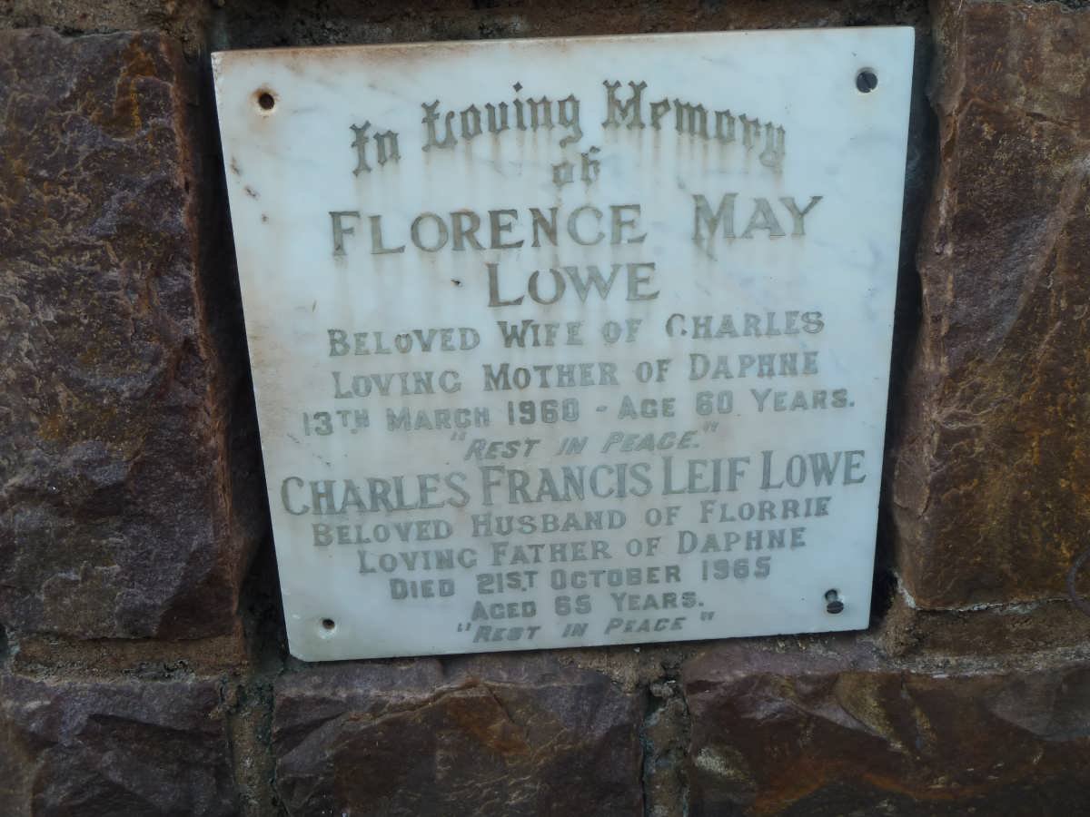 LOWE Charles Francis Leif -1965 &amp; Florence May -1960