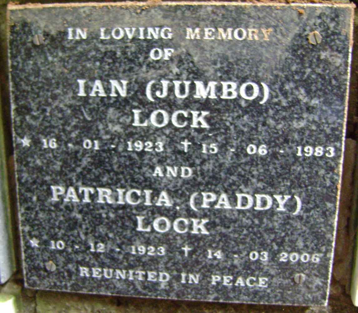 LOCK Ian 1923-1983 &amp; Patricia 1923-2006