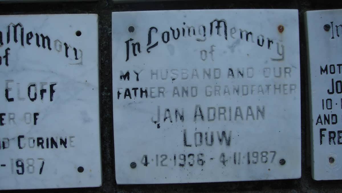 LOUW Jan Adriaan 1936-1987