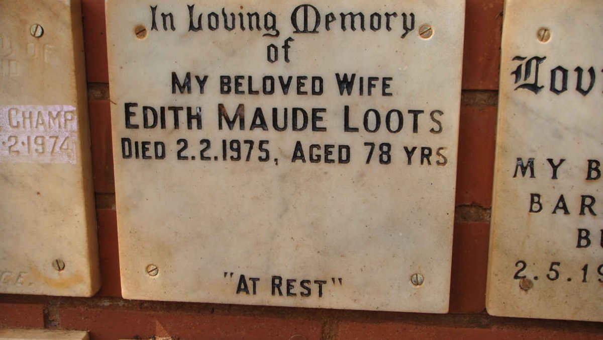 LOOTS Edith Maude -1975