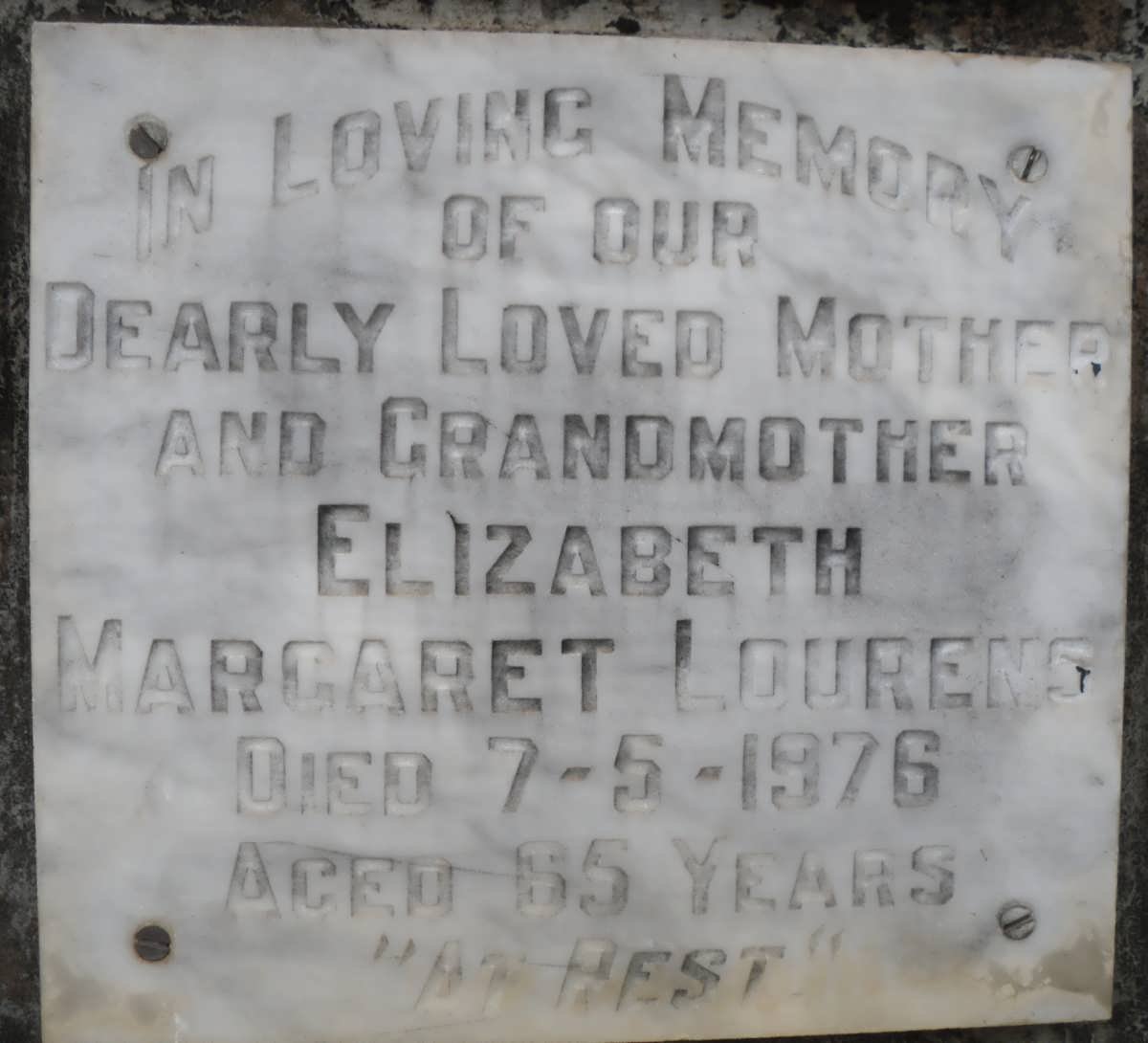 LOURENS Elizabeth Margaret -1976