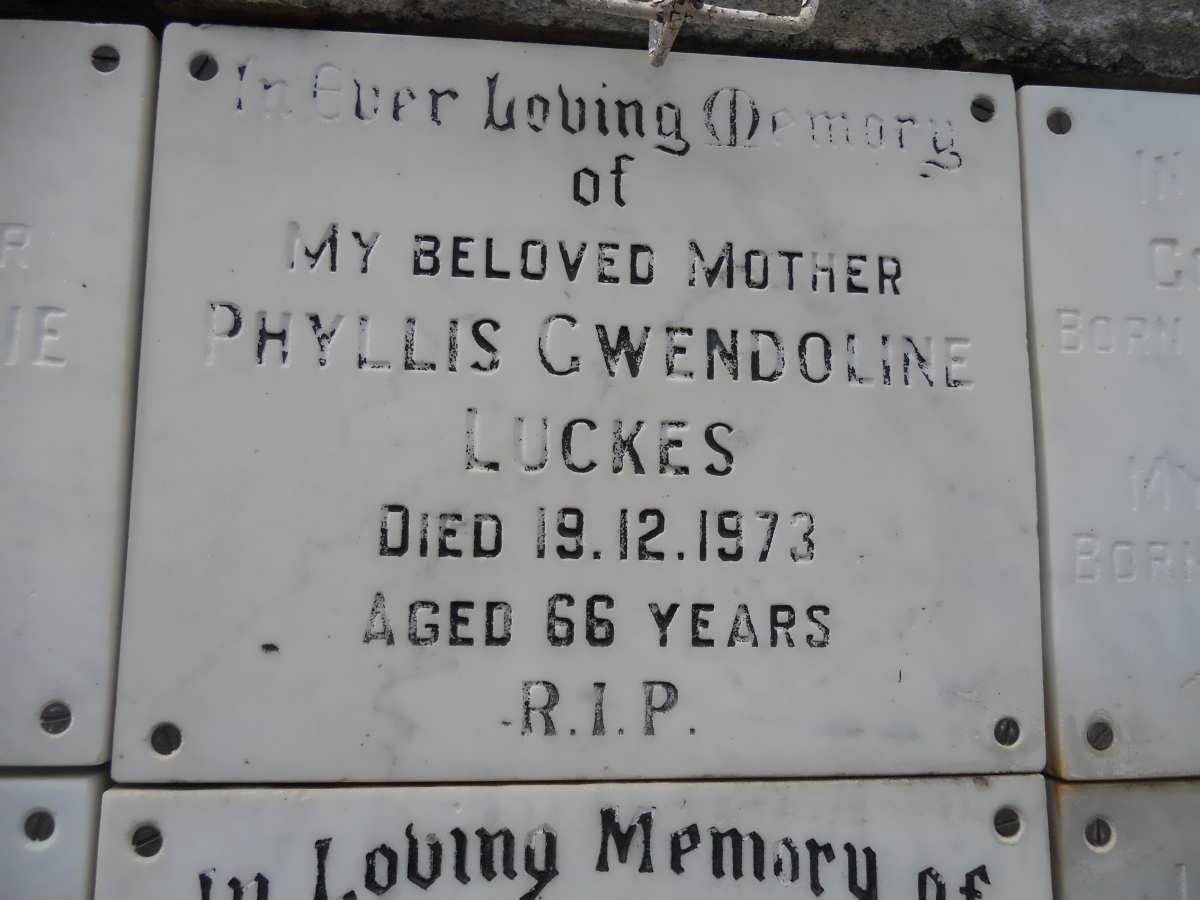 LUCKES Phyllis Gwendoline -1973