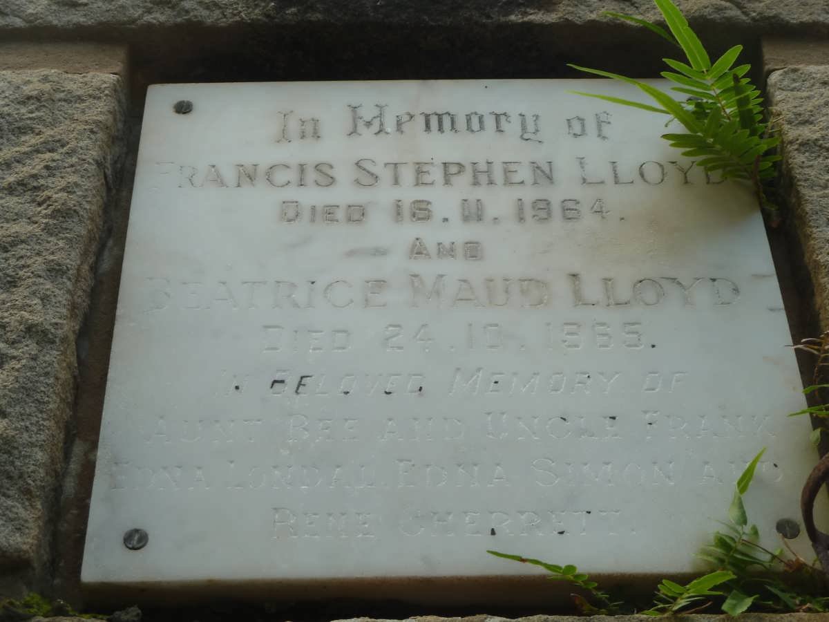LLOYD Francis Stephen -1964 &amp; Beatrice Maud -1965
