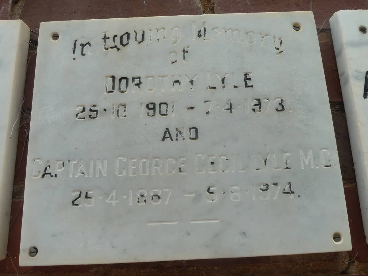 LYLE George Cecil 1887-1974 &amp; Dorothy 1901-1973