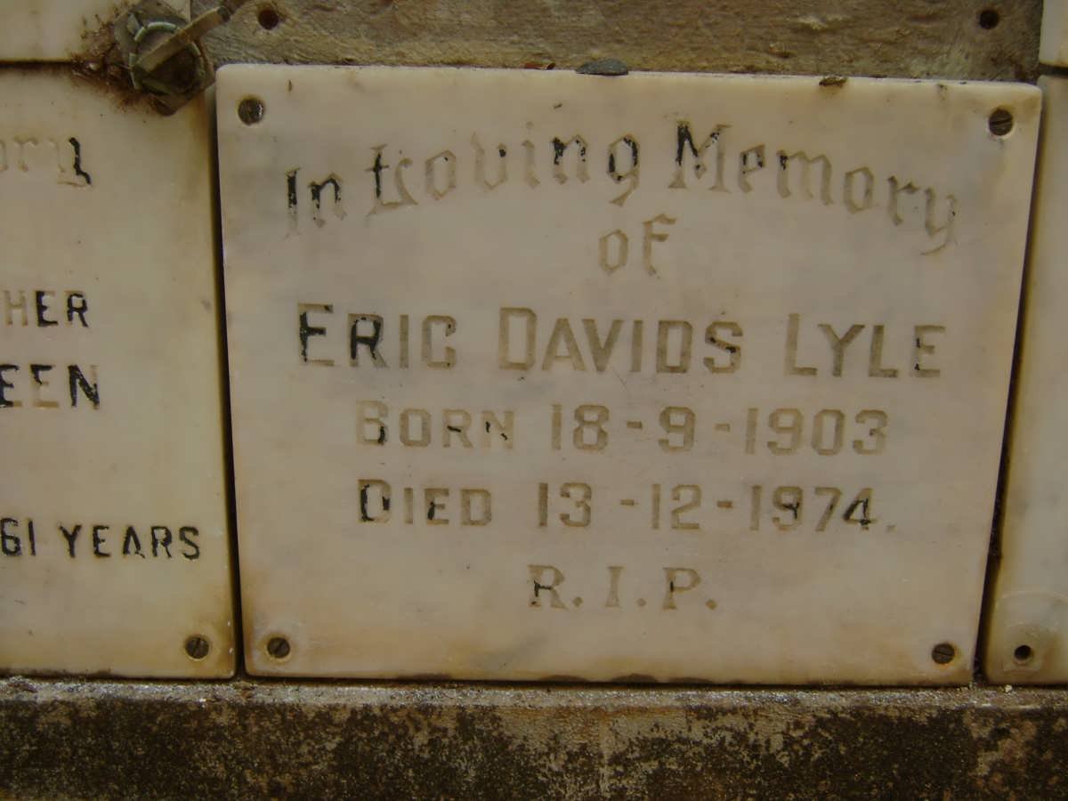 LYLE Eric Davids 1903-1974