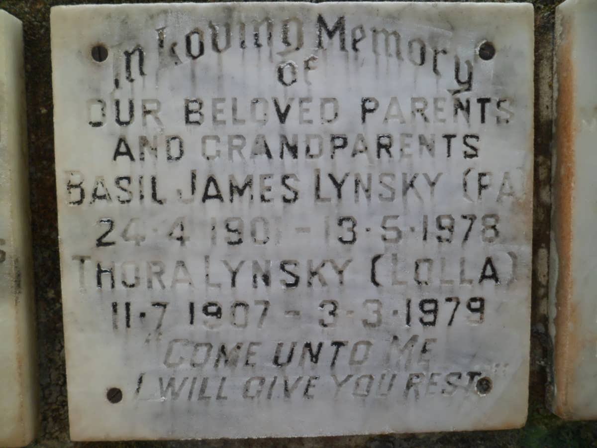 LYNSKY Basil James 1901-1978 &amp; Thora 1907-1979