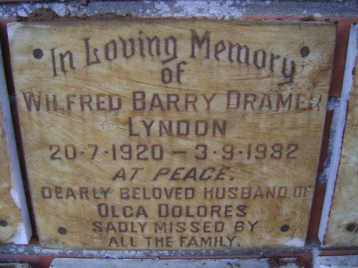 LYNDON Wilfred Barry Dramer 1920-1982