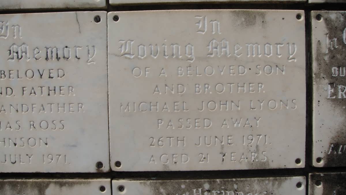 LYONS Michael John -1971