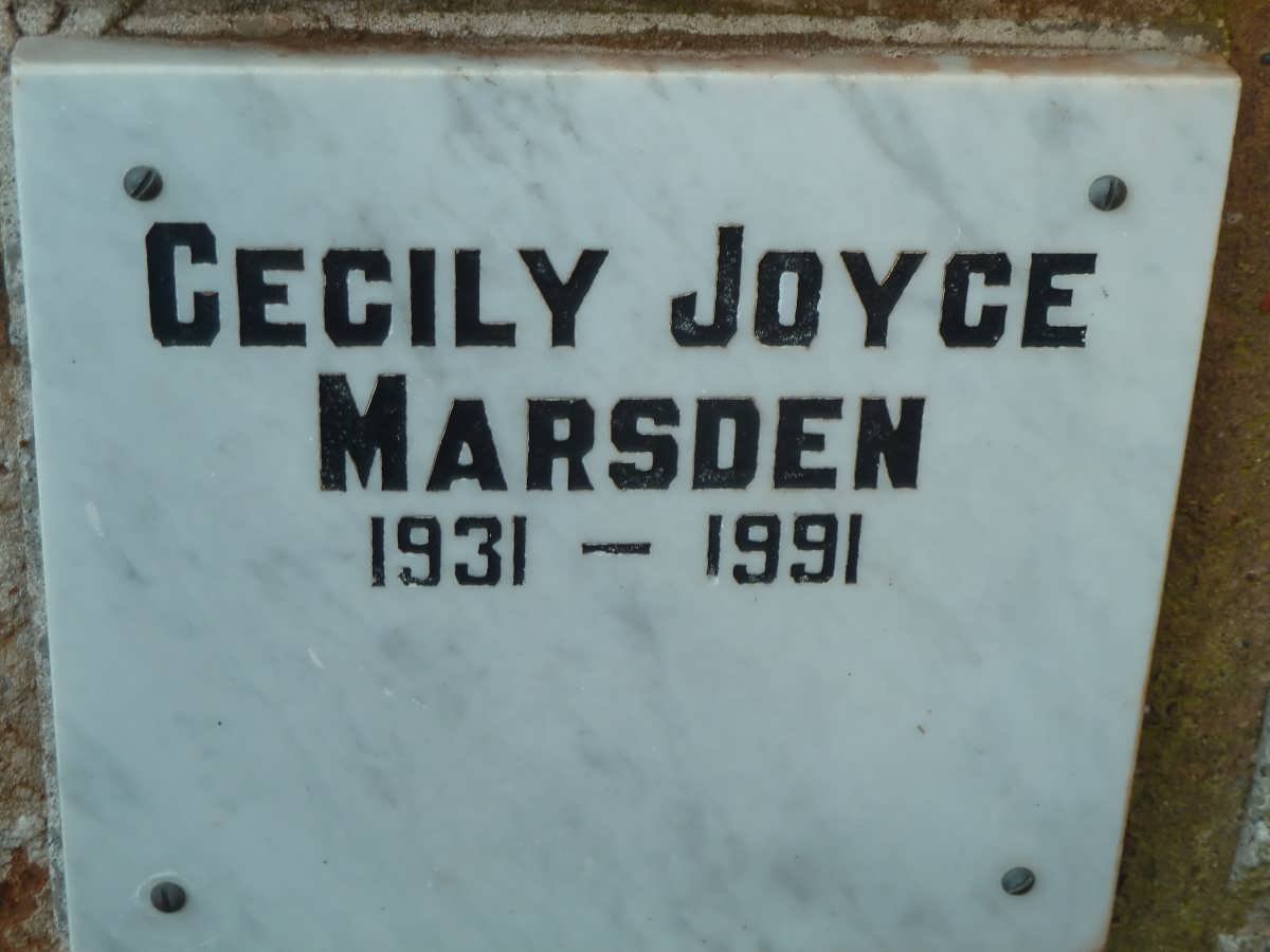 MARSDEN Cecily Joyce 1931-1991