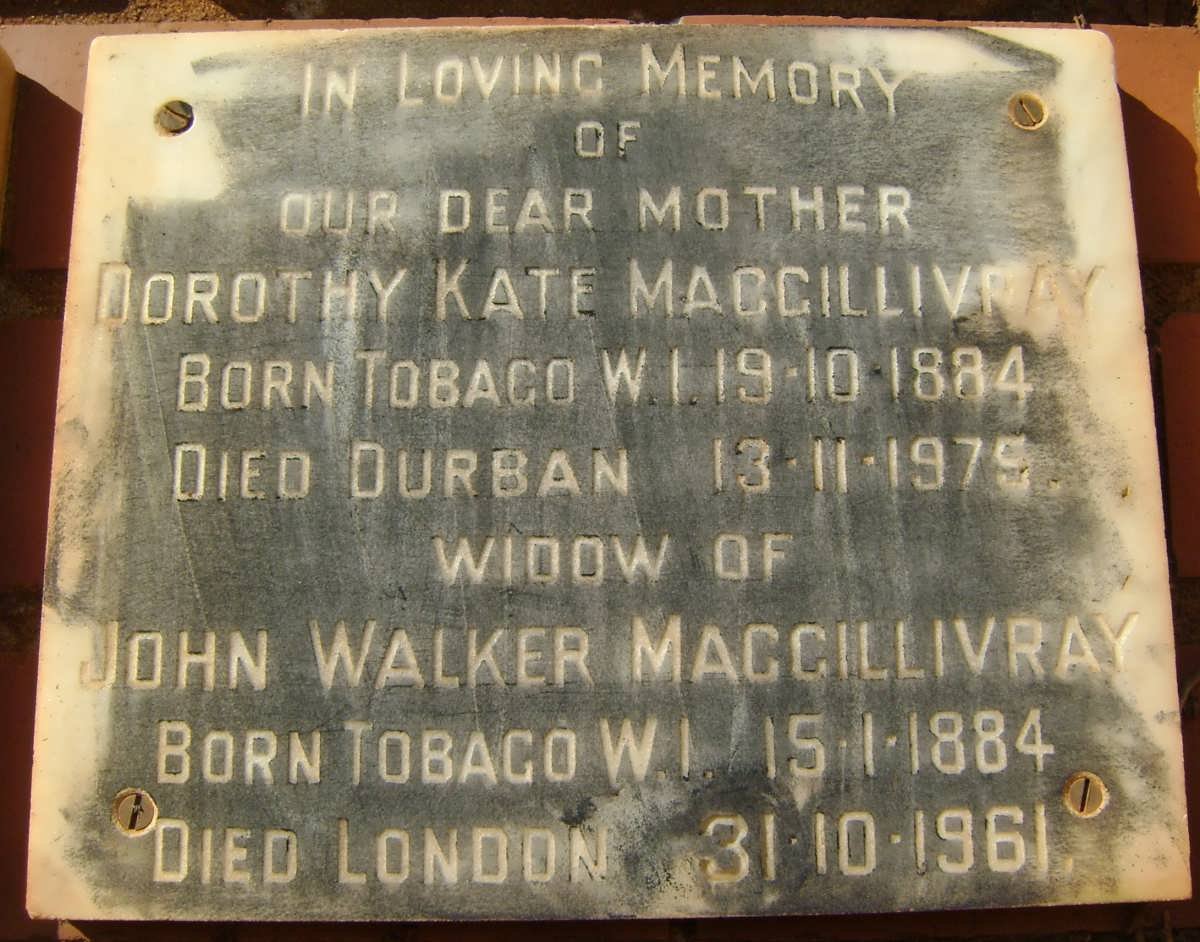 MacGILLIVRAY John Walker 1884-1961 &amp; Dorothy Kate 1884-1975