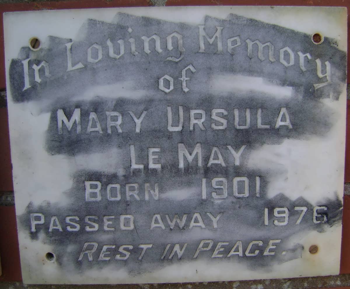 MAY Mary Ursula, le 1901-1976