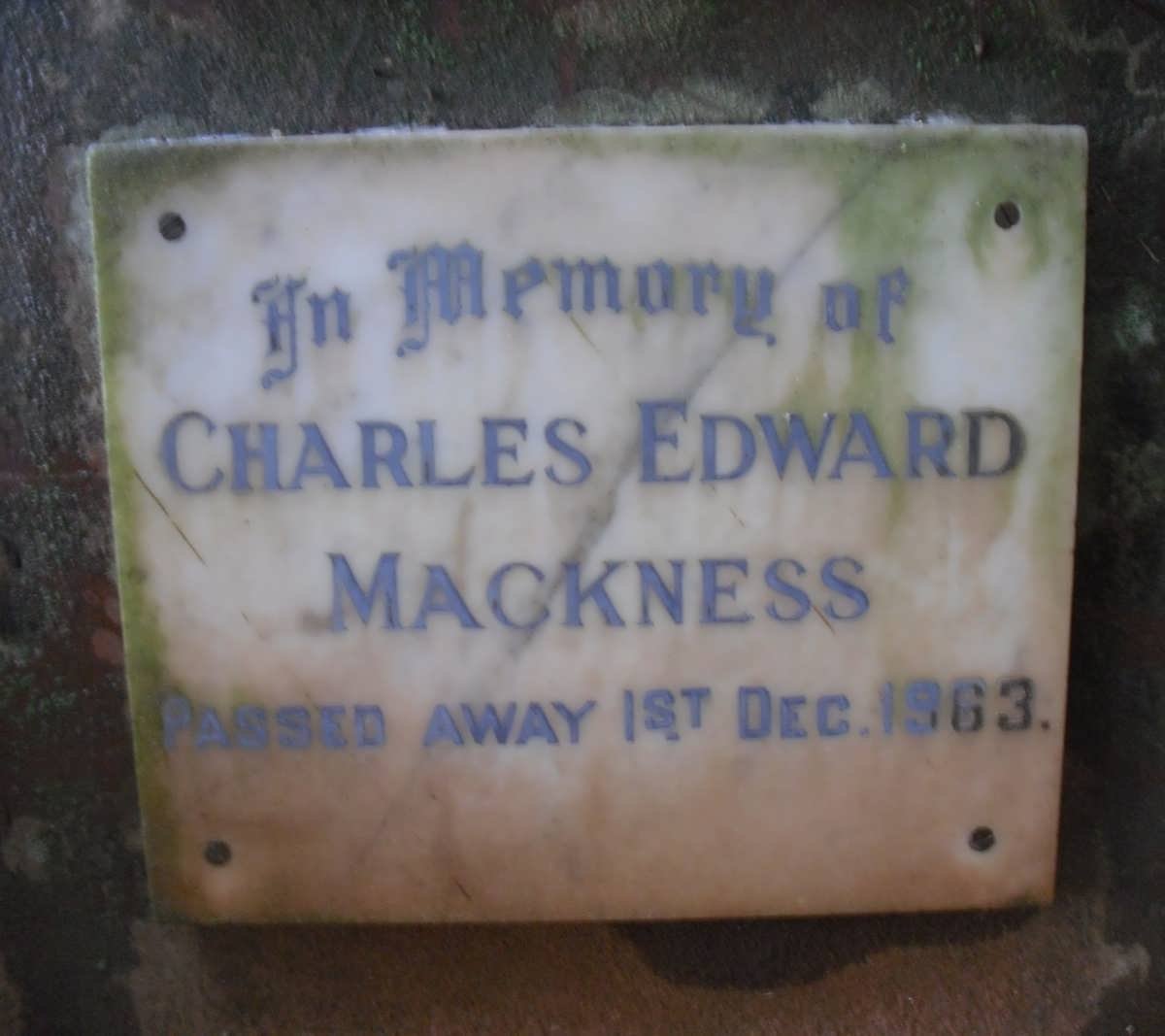 MACKNESS Charles Edward -1963