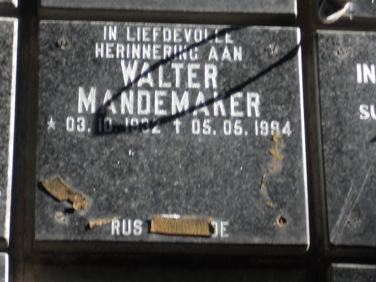 MANDEMAKER Walter 1932-1994