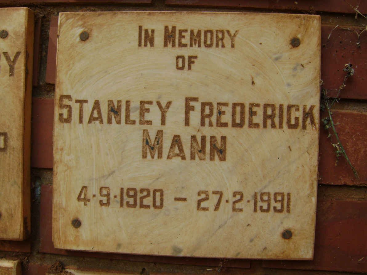 MANN Stanley Frederick 1920-1991