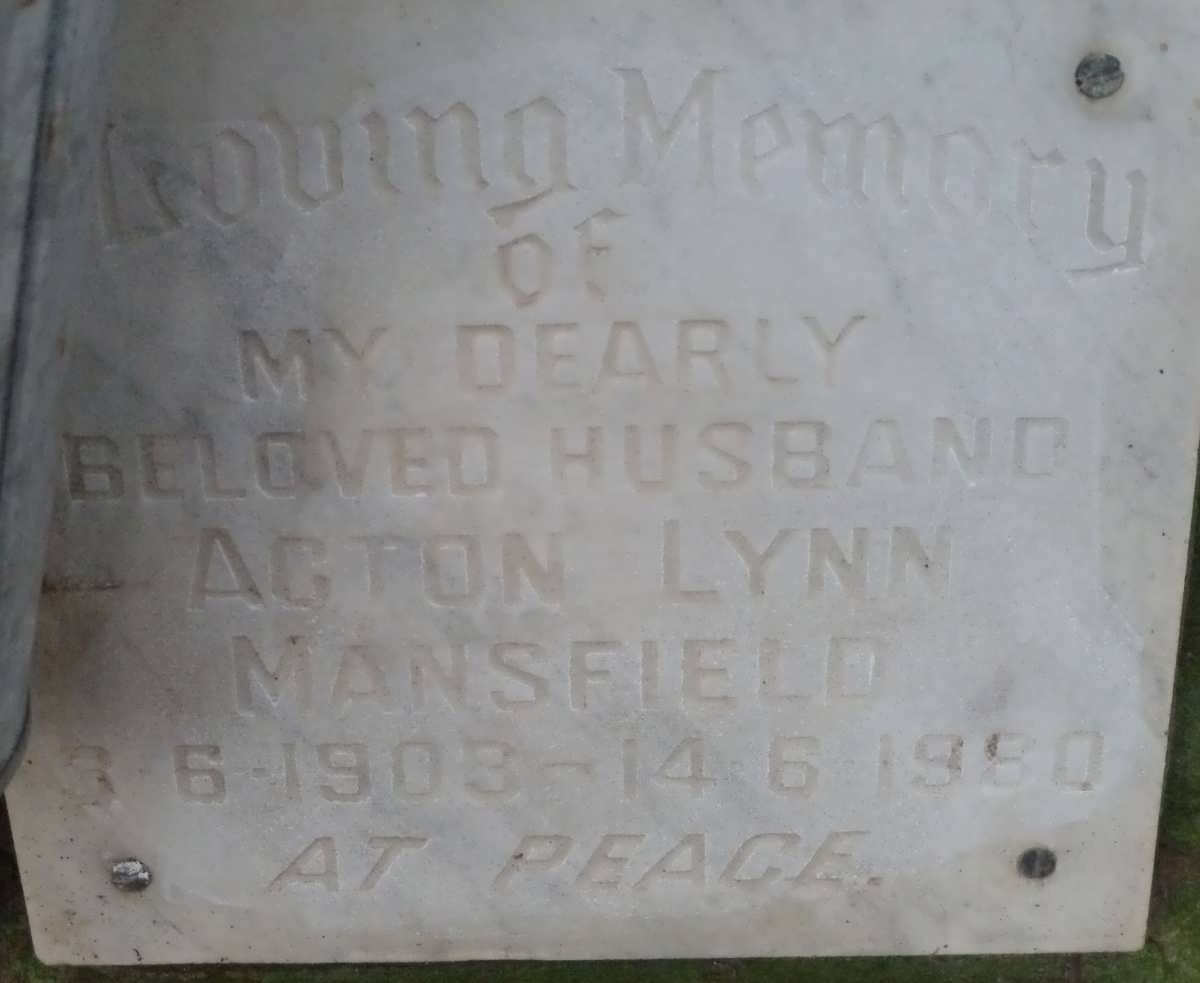 MANSFIELD Acton Lynn 1903-1980