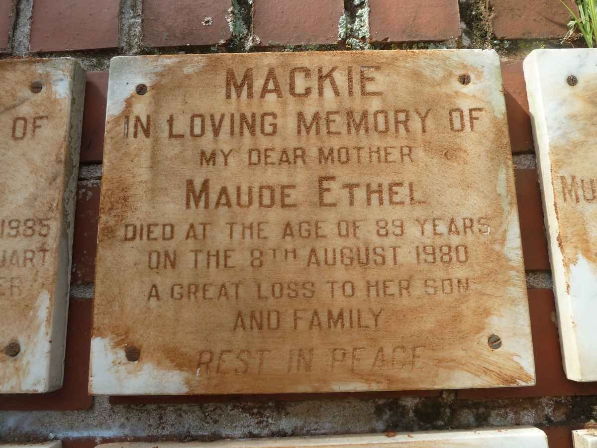 MACKIE Maude Ethel -1980