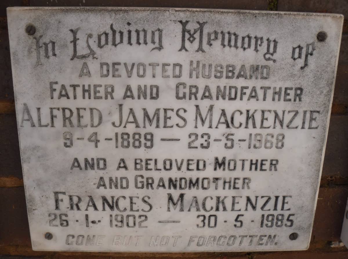 MACKENZIE Alfred James 1889-1968 &amp; Francis 1902-1985