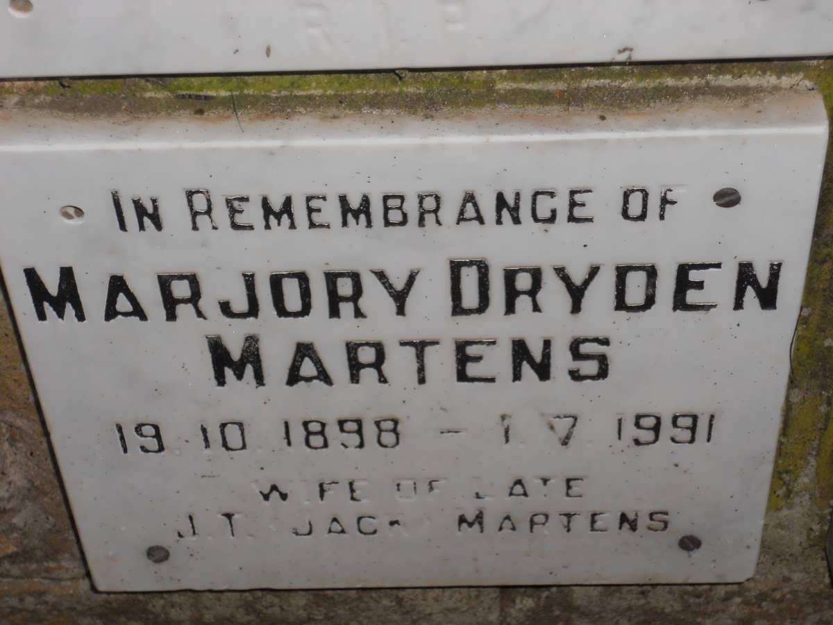 MARTENS Marjory Dryden 1898-1991