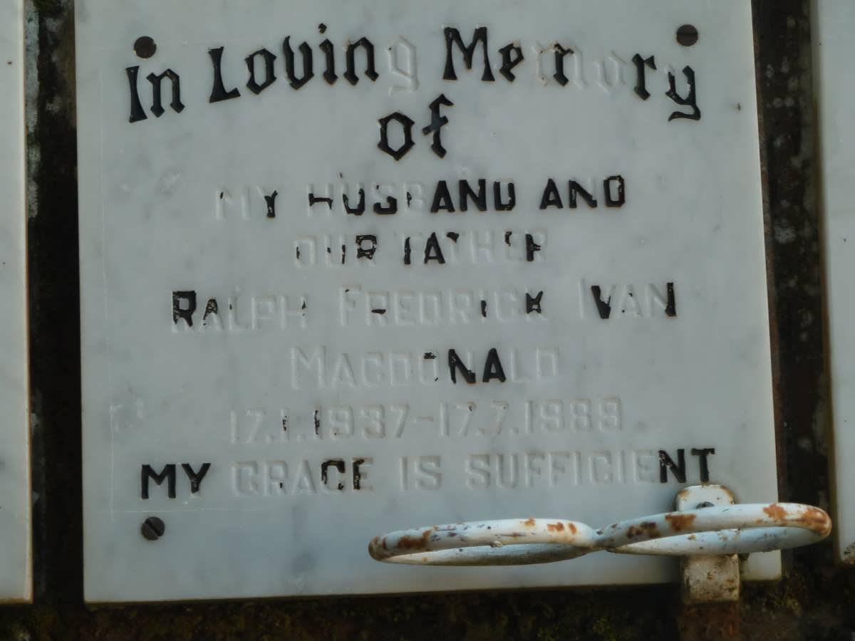 MACDONALD Ralph Fredrick Ivan 1937-1989