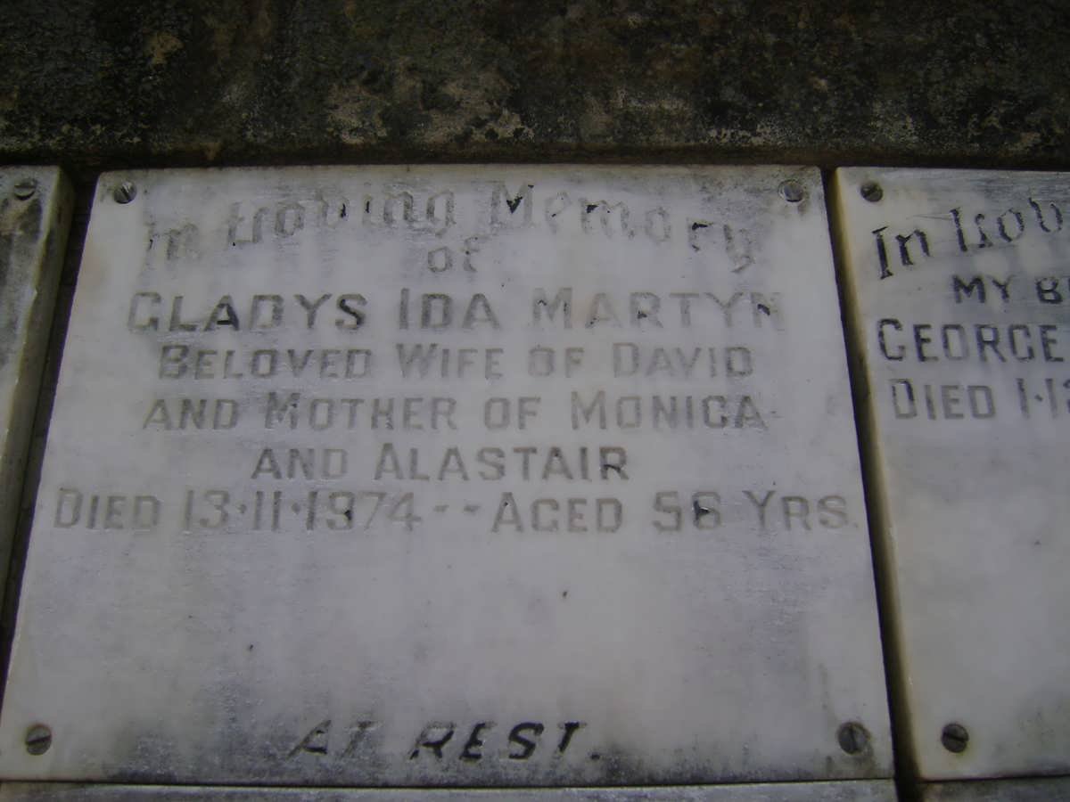 MARTYN Gladys Ida -1974