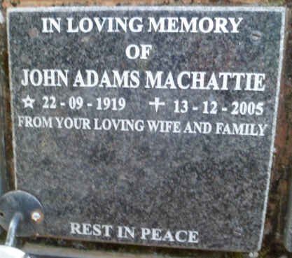 MACHATTIE John Adams 1919-2005