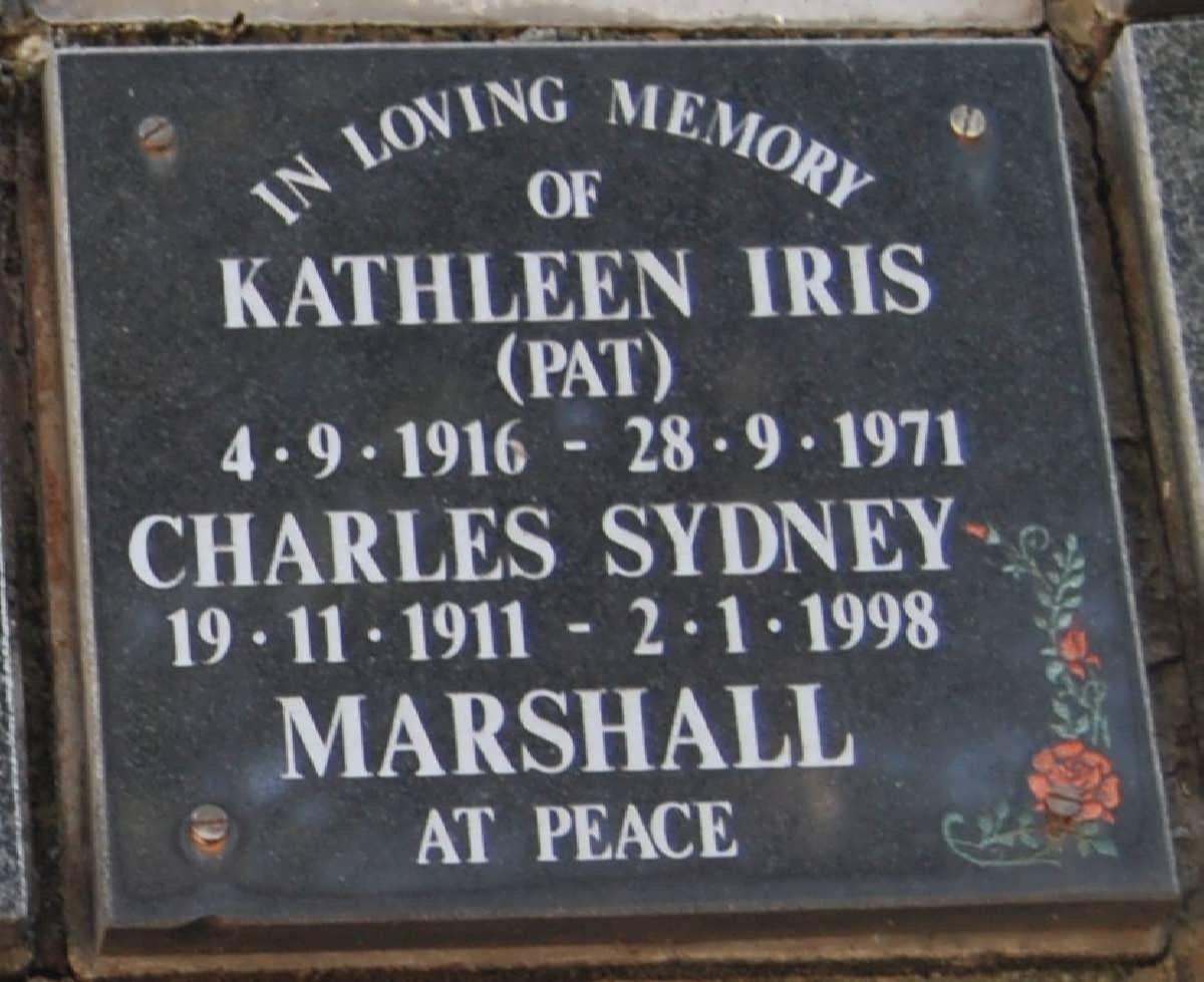 MARSHALL Charles Sydney 1911-1998 &amp; Kathleen Iris 1916-1971