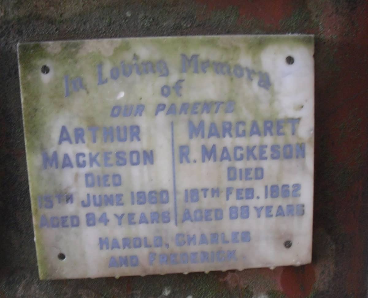 MACKESON Arthur -1960 &amp; Margaret R. -1962