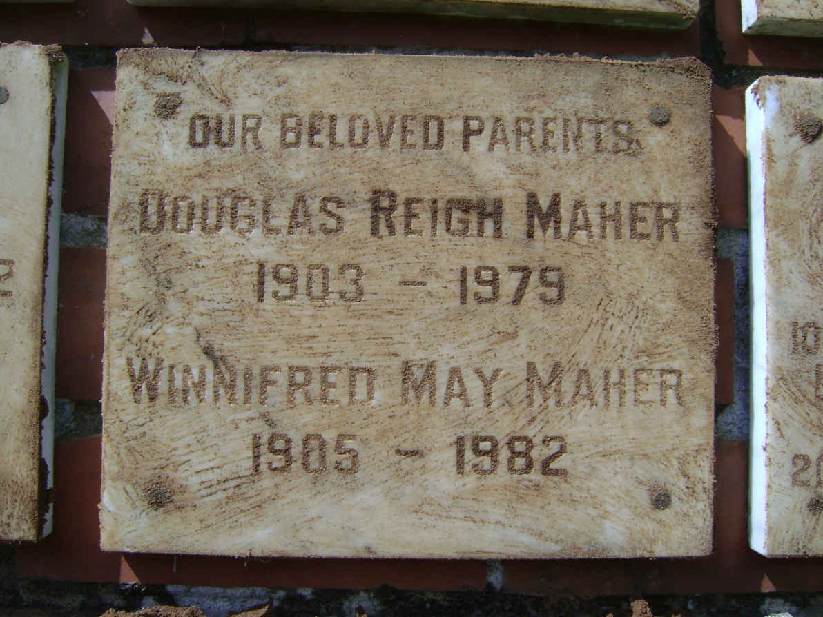 MAHER Douglas Reigh 1903-1979 &amp; Winnifred May 1905-1982