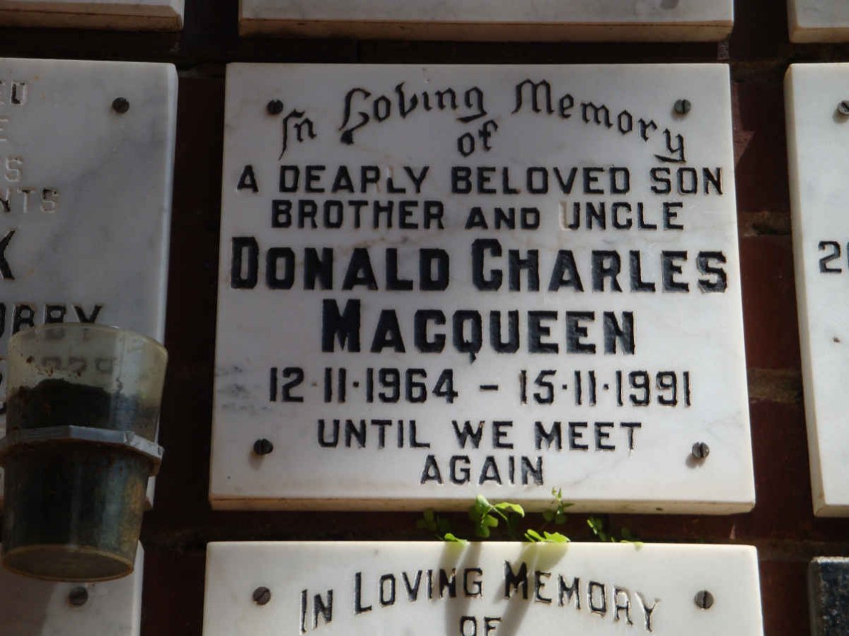 MACQUEEN Donald Charles 1964-1991